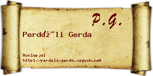 Perdéli Gerda névjegykártya